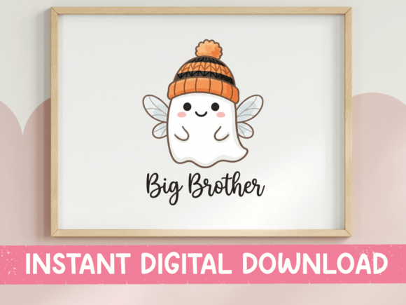 Big Brother Ghost Baby Announcement SVG: Graphics for T-Shirt Designs