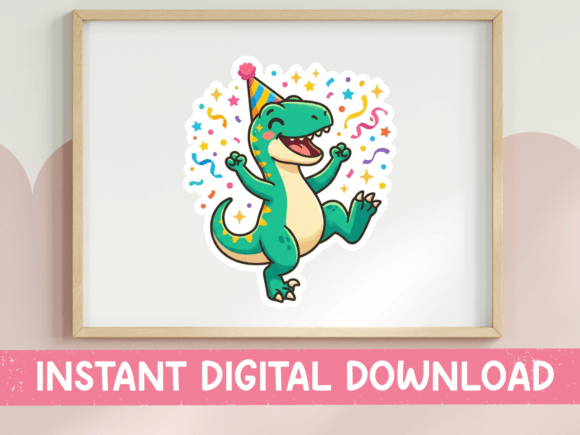 Birthday Dinosaur Party T Rex SVG Graphics