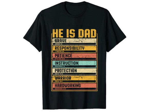 Brave Dad Quote Father’s Day T-Shirt Graphics
