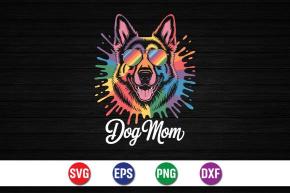 Colorful Dog Mom Sunglasses Art Graphics