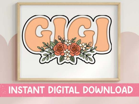 Gigi Retro Rose Floral Sticker Graphics