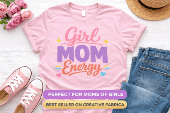 Girl Mom Energy T-Shirt Design Graphics