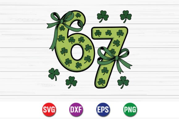 Lucky 67 Shamrock Number T-Shirt: Graphics and Crafts for Creative Projects