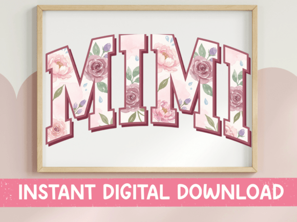Mimi Floral Varsity Letters SVG Graphics