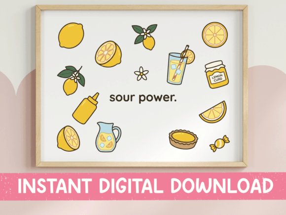Sour Power Lemon Scatter SVG PNG Graphics