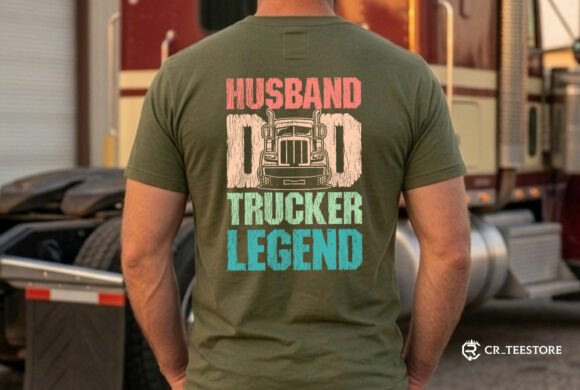 Trucker Dad Husband Legend Funny Gift Graphics